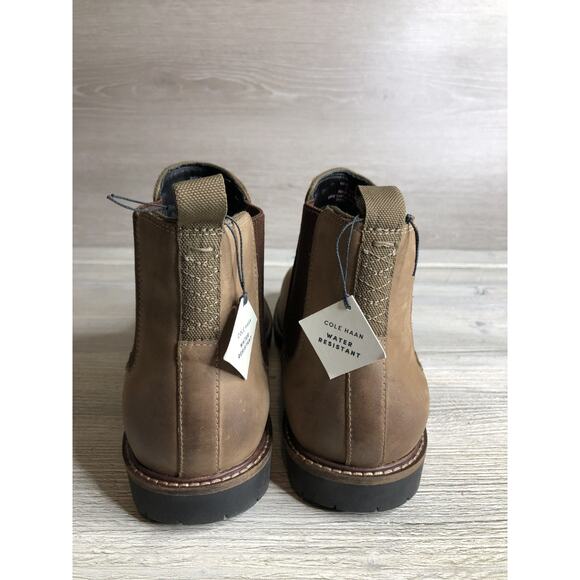 COLE HAAN CHELSEA BOOTS MENS SIZE 12 M BROWN LEATHER SEUDE SLIP ON MIDLAND LUG main image 4